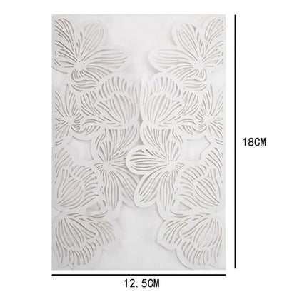 10/20pcs Flowers Wedding Invitations Card White Paper Birthday Gift Greeting Card Cover Wedding Engagement Party Decor Supplies Good Vibrations