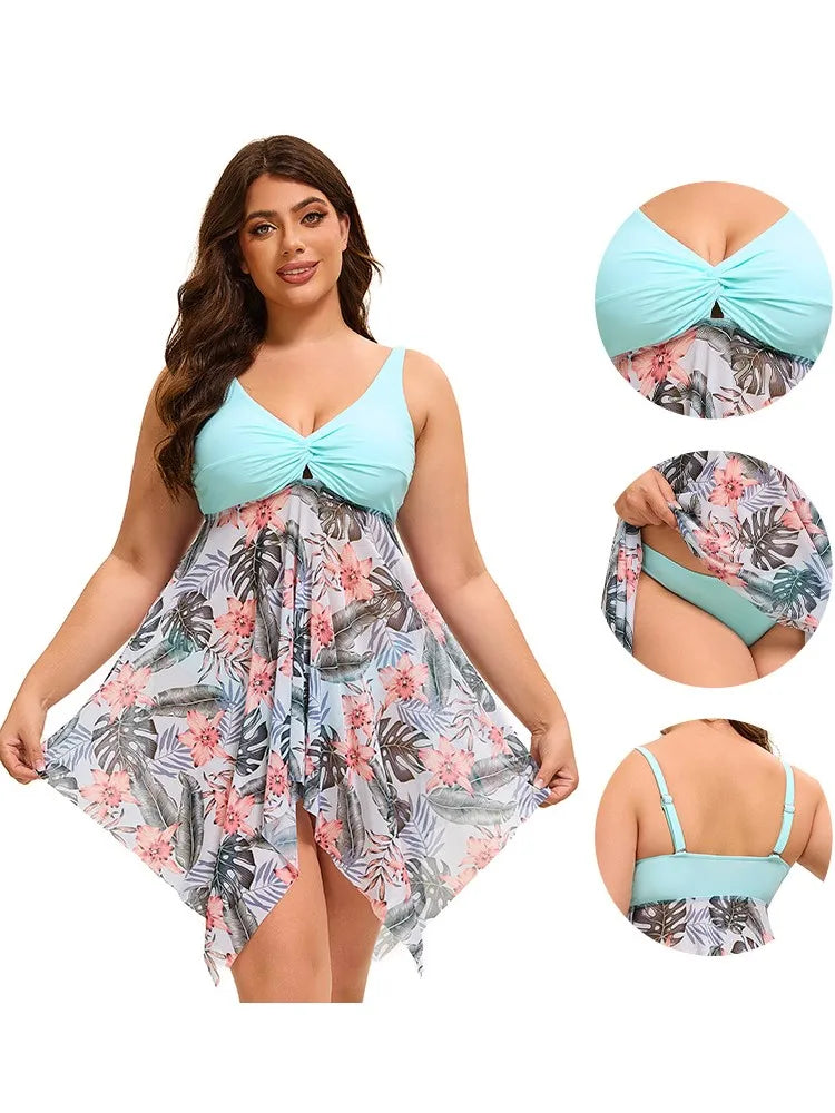 Plus Size High Waist Bikini Women's Push Up Large Size Swimsuit 2025 Summer Mujer Big Size Tummy Control Swimwear Bikini Sets Good Vibrations