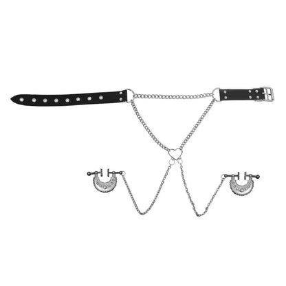 QKKQ Female Metal Bondage Nipple Clamp with Chain for Couples