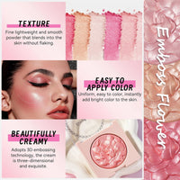 Pearlescent Shimmer Blush Powder, Single-color Blush, Fine Powder, Improves Skin Tone, Blush Without Flying Powder Good Vibrations