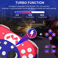 Wireless Switch Pro Controller for Switch 1/Switch 2/Lite/OLED, Bluetooth Control with Turbo/6-axis Gyro/Vibration Good Vibrations
