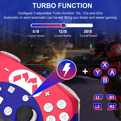 Wireless Switch Pro Controller for Switch 1/Switch 2/Lite/OLED, Bluetooth Control with Turbo/6-axis Gyro/Vibration Good Vibrations