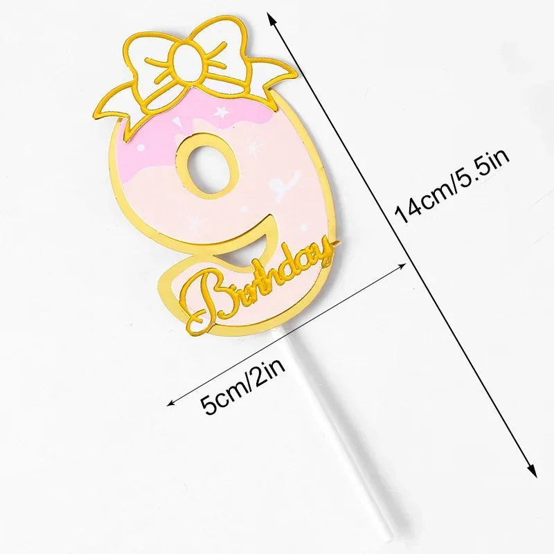 New Digital Decoration Happy Birthday Number Cake Insertion 0 1 2 3 4 5 6 7 8 9 Cake Topper Girls Boys Baby Party Supplies Decor Good Vibrations