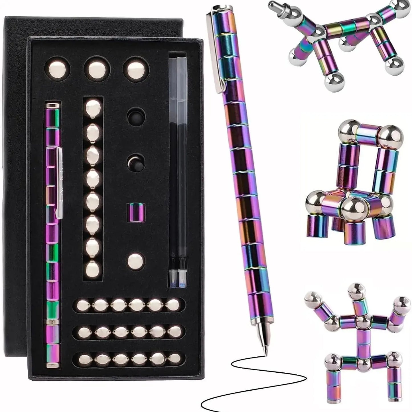 Versatile Magnetic Pen, Capacitive Stylus, Student Stress Relief Magnet Pen Gift Set Good Vibrations