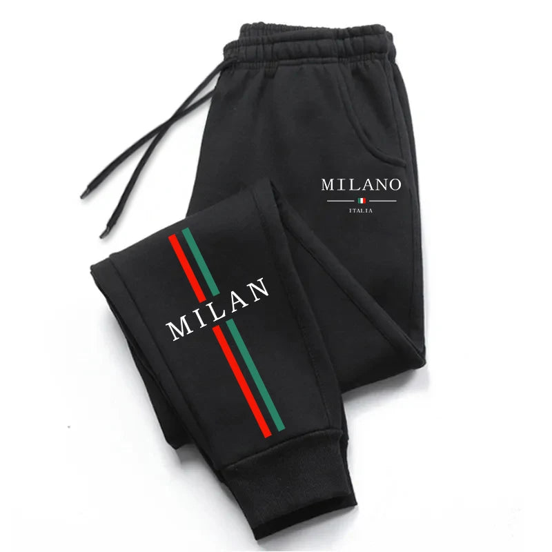 2025 Hot Sale Milan City Printed Jogger Pants High Quality Men's Autumn Winter Casual Sports Sweatpants Outdoor Running Wear Good Vibrations