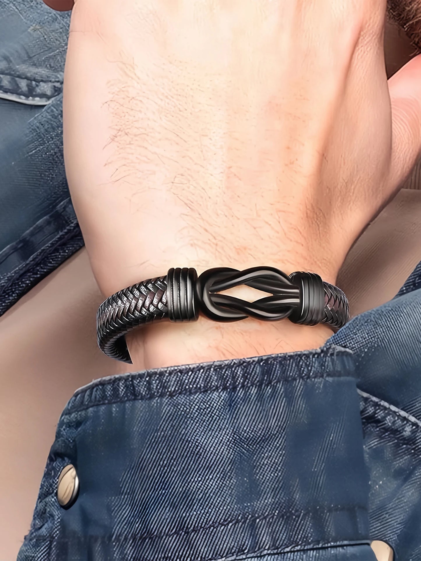 Valentine's Day Gifts for Him, Birthday Gifts for Man, To My Man Gift Bracelets for Man Leather Bracelets for Boyfriend Husband, Good Vibrations