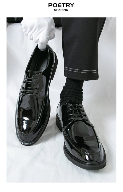 Men's Formal Dress Shoes Elegant Casual Business Luxury Italian Leather Skin Male Social Shoes Original