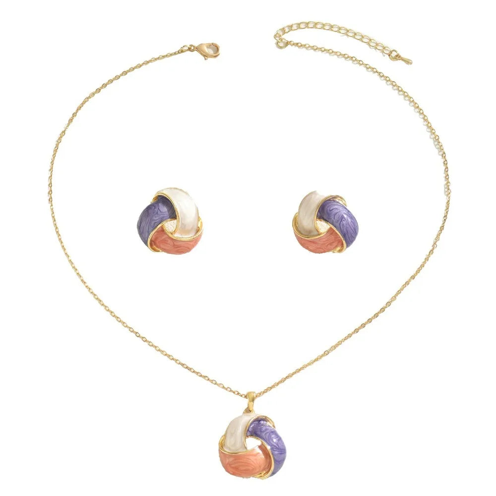 Chic Luxury Crystal Earrings Pearl Charm Rhinestone Necklace Geometric Vintage Women Jewelry Set Girls Good Vibrations