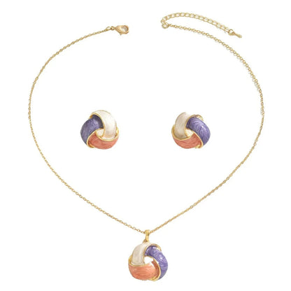 Chic Luxury Crystal Earrings Pearl Charm Rhinestone Necklace Geometric Vintage Women Jewelry Set Girls Good Vibrations