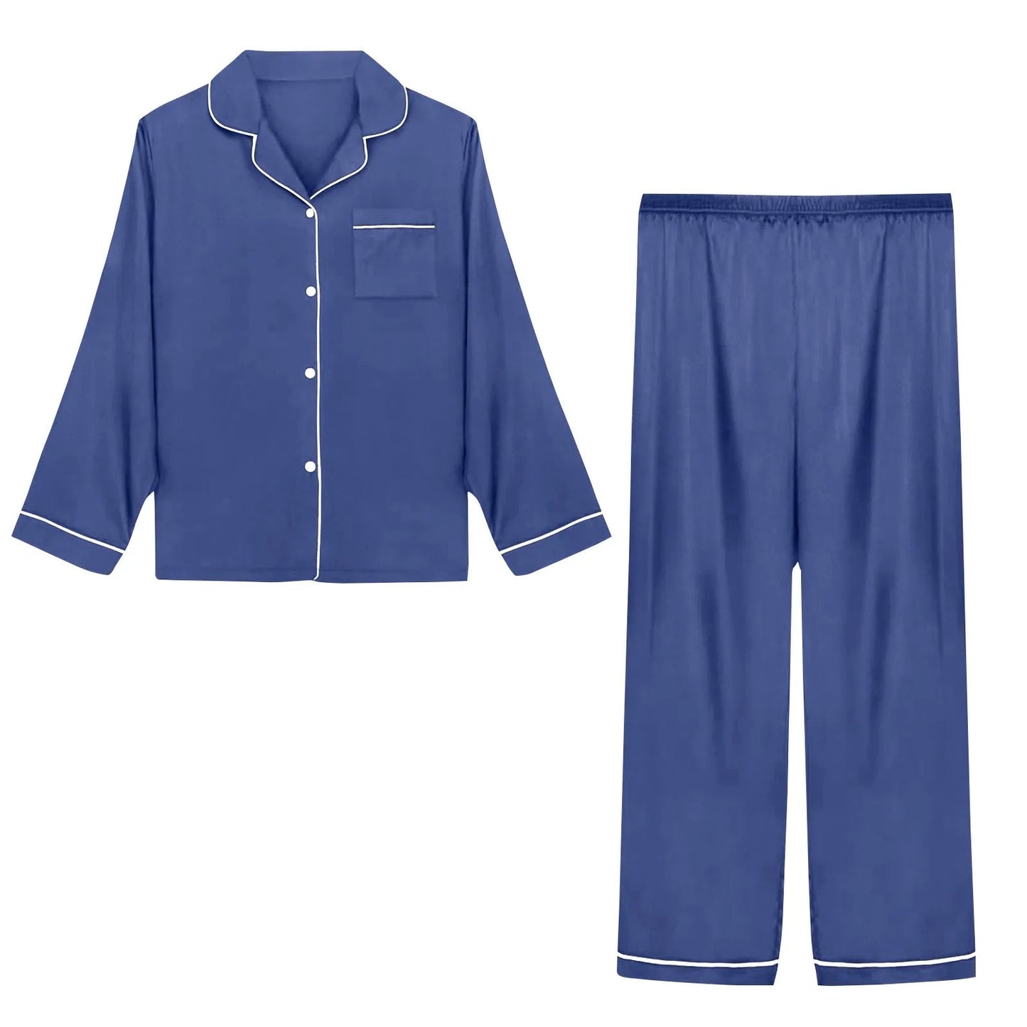 Women Pijama Sets Women Pajamas Sets Sexy Silk Polyester Female Pyjamas Home Clothing Sleepwear Long-sleeve Cardigan Set Good Vibrations
