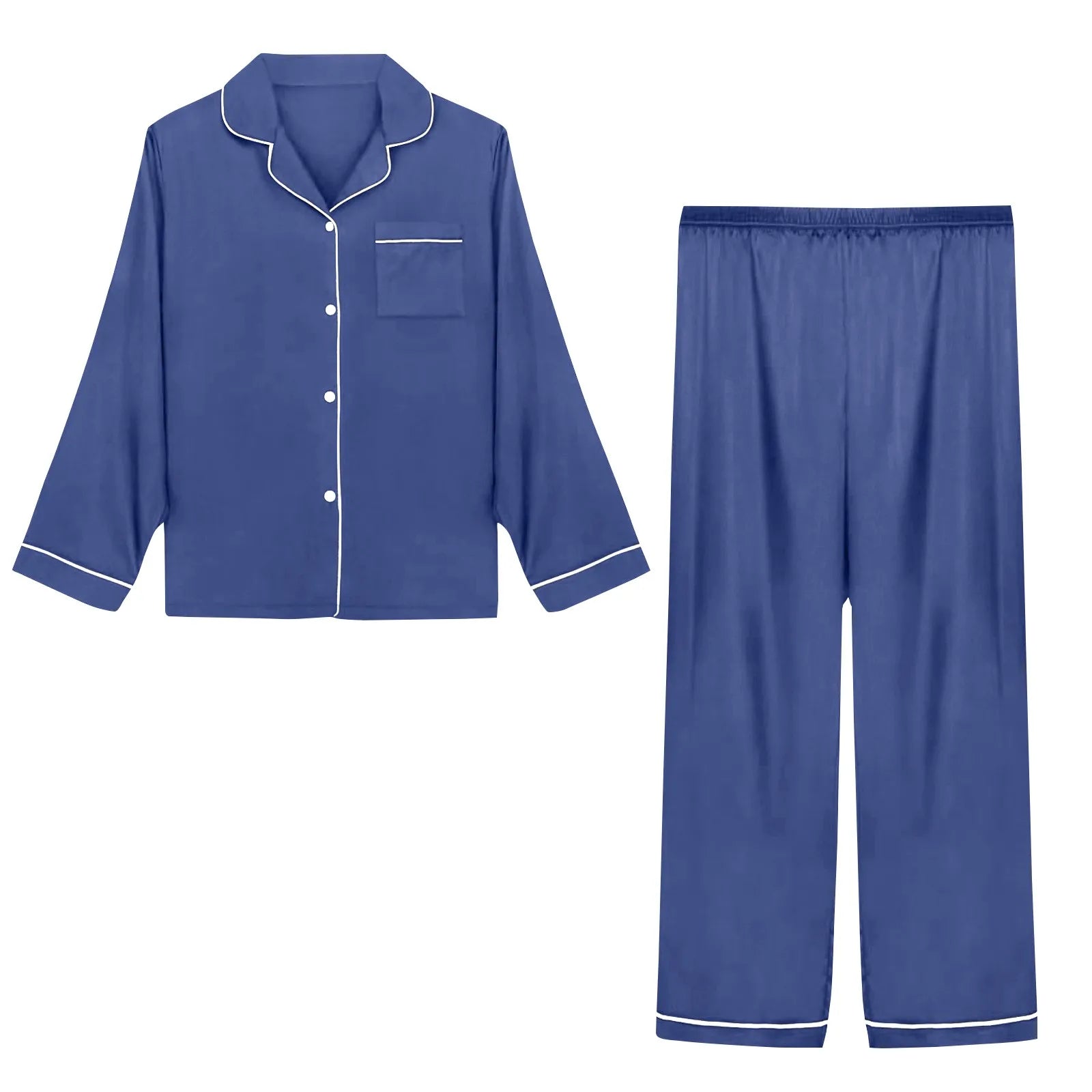 Women Pijama Sets Women Pajamas Sets Sexy Silk Polyester Female Pyjamas Home Clothing Sleepwear Long-sleeve Cardigan Set Good Vibrations
