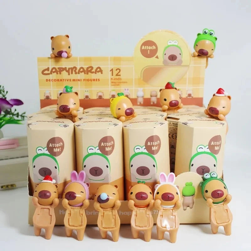 New Sonny Ange small capybara animal blind box Capybara Papa doll hand-made doll ornaments car navigation screen decoration Good Vibrations