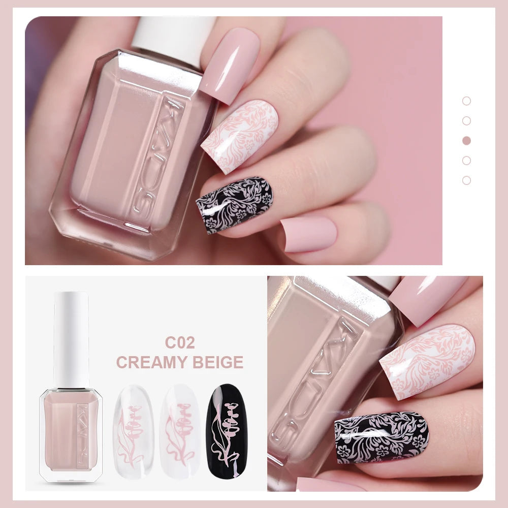 KADS 24 Colors Stamping Nail Polish Black White Gold Silver Nail Art Printing Varnish for Stamp Plate Nail Polish Lacquers Good Vibrations