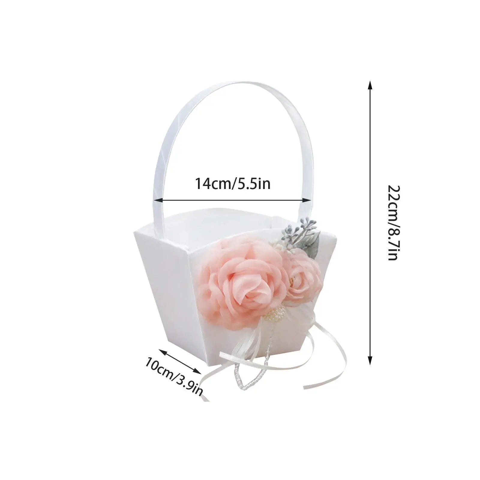 Portable Wedding Flower Basket Home Organizers Ring Pillow Flowerpot With Handle White Romantic Party Decoration Photo Prop Good Vibrations