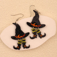 Halloween Dangle Earring With Cartoon Ghost Skeleton Coffin Clown Design Adorable Halloween Women Gift Good Vibrations