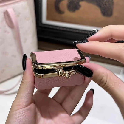 Litchi Grain Mini Bag, 2 Sizes Available, Retro Metal Kiss Lock, Portable Jewelry Pouch for Rings, Earrings & Necklaces Coin Pur Good Vibrations