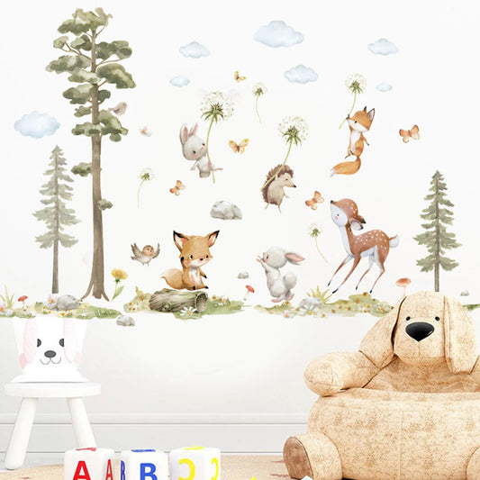 Cartoon Animals decals wall stickers for kids rooms children bedroom wall decals 3d vivid poster Decoration murals Beby Favors Good Vibrations