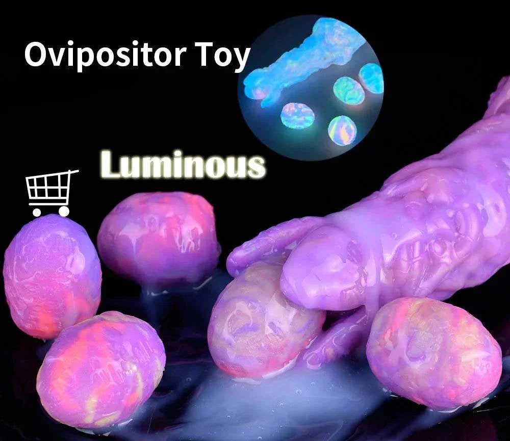 YOCY wearable strapon dildo with luminous ovipositor toy.