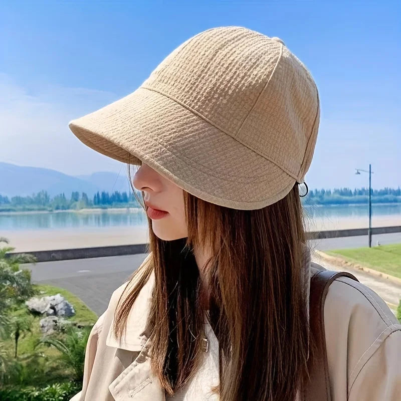 Women's Solid Color Bucket Hat, Sunscreen Outdoor Sports Casual Bucket Hat, Ideal Choice For Gifts Good Vibrations