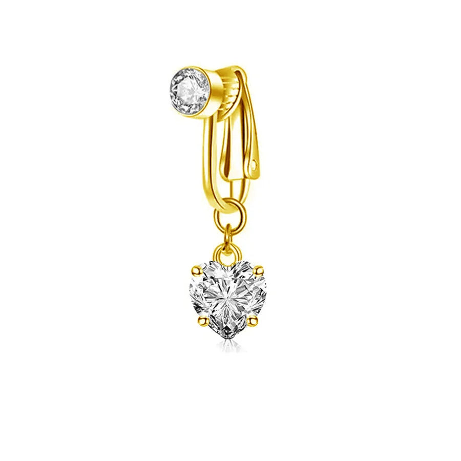 Clip On Belly Button Ring Butterfly Copper Zircon Pink Fake Belly Piercing Umbilical Navel Body Jewelry Trendy Fashion Style Good Vibrations Adult Super Store