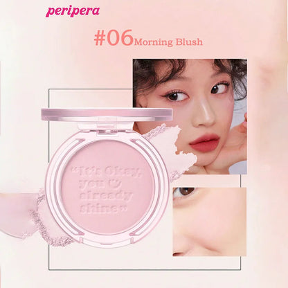 Single Color Blush Palette, Matte Fine Powder Cheek Blush, Non-Cakey, Long-Lasting, Nude Makeup, K-Beauty Cosmetic Good Vibrations