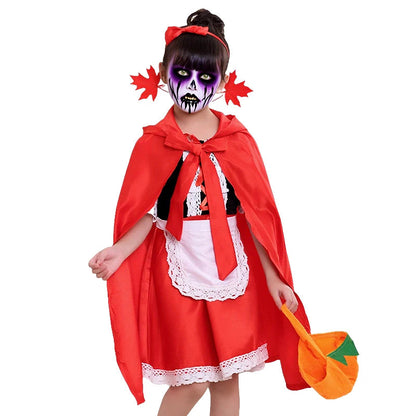 Halloween Costume for Girls Witch Vampire Carnival Party Dress Up Trappings Kids Cosplay Clothes Purple Bat Suit Holiday Gifts Good Vibrations