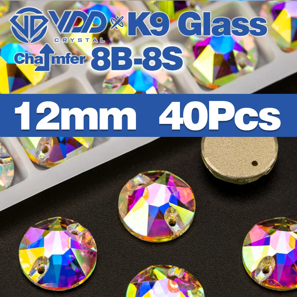 VDD Chamfer AAAAA Top Quality K9 Glass Sew On Rhinestones Sewing Crystal AB Flatback Stone For Clothes Accessories Wedding Dress Good Vibrations