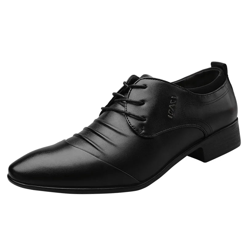 New Men's plus size shoes Trendy versatile business Flats Fashion comfort leather shoes Wedding party Male formal footwear Homme Good Vibrations