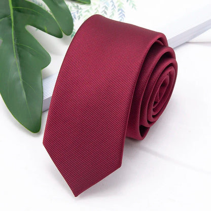 Men's Business Jacquard Slim Tie, British Classic Solid Color Tie,Casual Wedding Accessories Good Vibrations