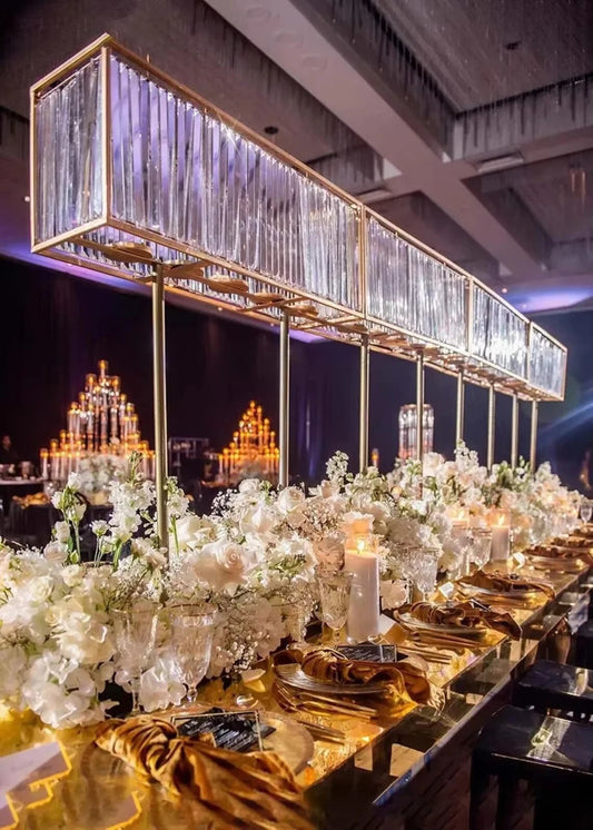 2/4/5/8/10 pieces of wedding centerpiece acrylic flower stand, main table decoration, electroplated gold, birthday party event Good Vibrations