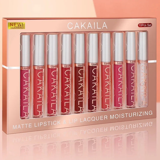 10/6 PCS Lipstick Set Matte Nude Liquid Lip Stain Makeup for women Non stick Cup Lip Gloss Waterproof Long lasting Cosmetics Good Vibrations