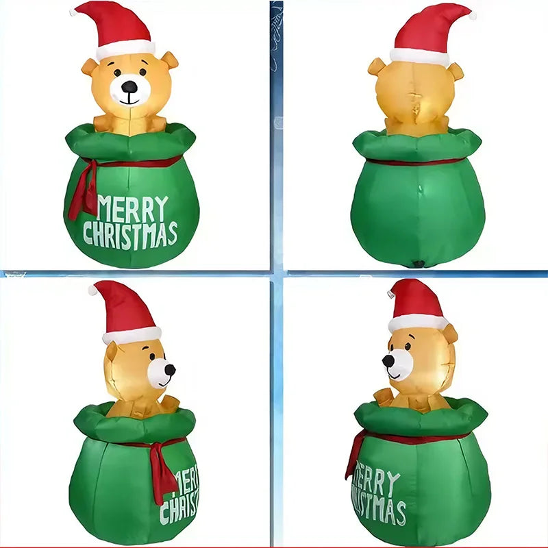 Inflatable LED Decorations Christmas Season, Gardens, Shopping Malls Christmas Plush Bears, Dinosaurs, Cocoa Cup Inflatables Good Vibrations