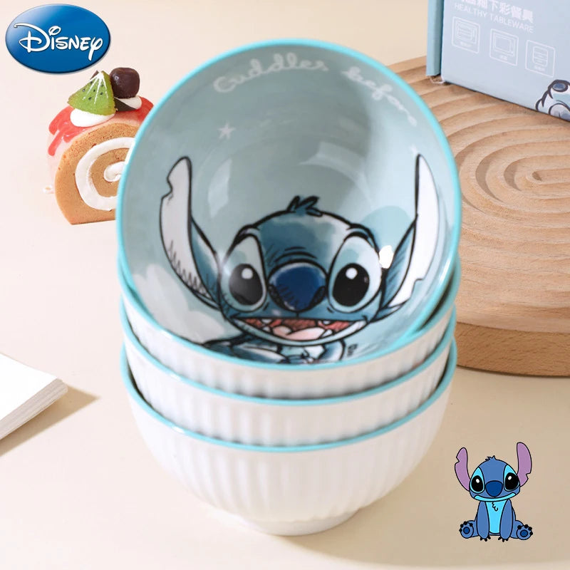 Stitch Dinnerware High Quality Ceramic Bowl Children's Adult Tableware Cartoon Disc Microwave Oven Available Housewarming Gift Good Vibrations