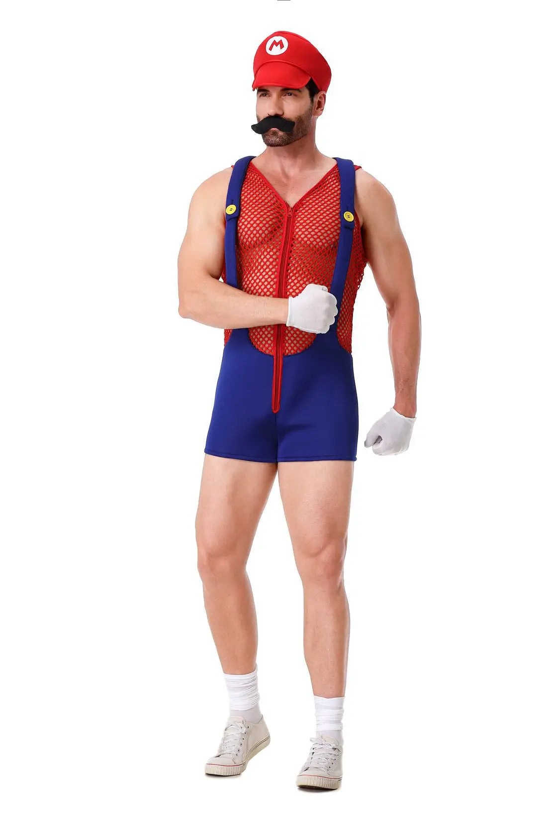 Halloween Adult Anime Cosplay Costume With Hat Men Sexy Costume Red Blue Plumber Brother Fancy Set Carnival Party Dress Up Good Vibrations