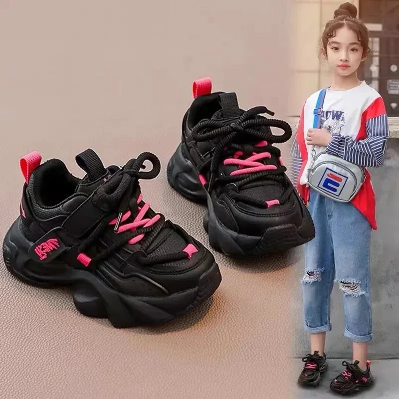 Children Sneakers for Girls 2024 Autumn New Fashion Korean Style Soft Comfortable Casual Versatile Keep Warm Cotton Chic Shoes Good Vibrations