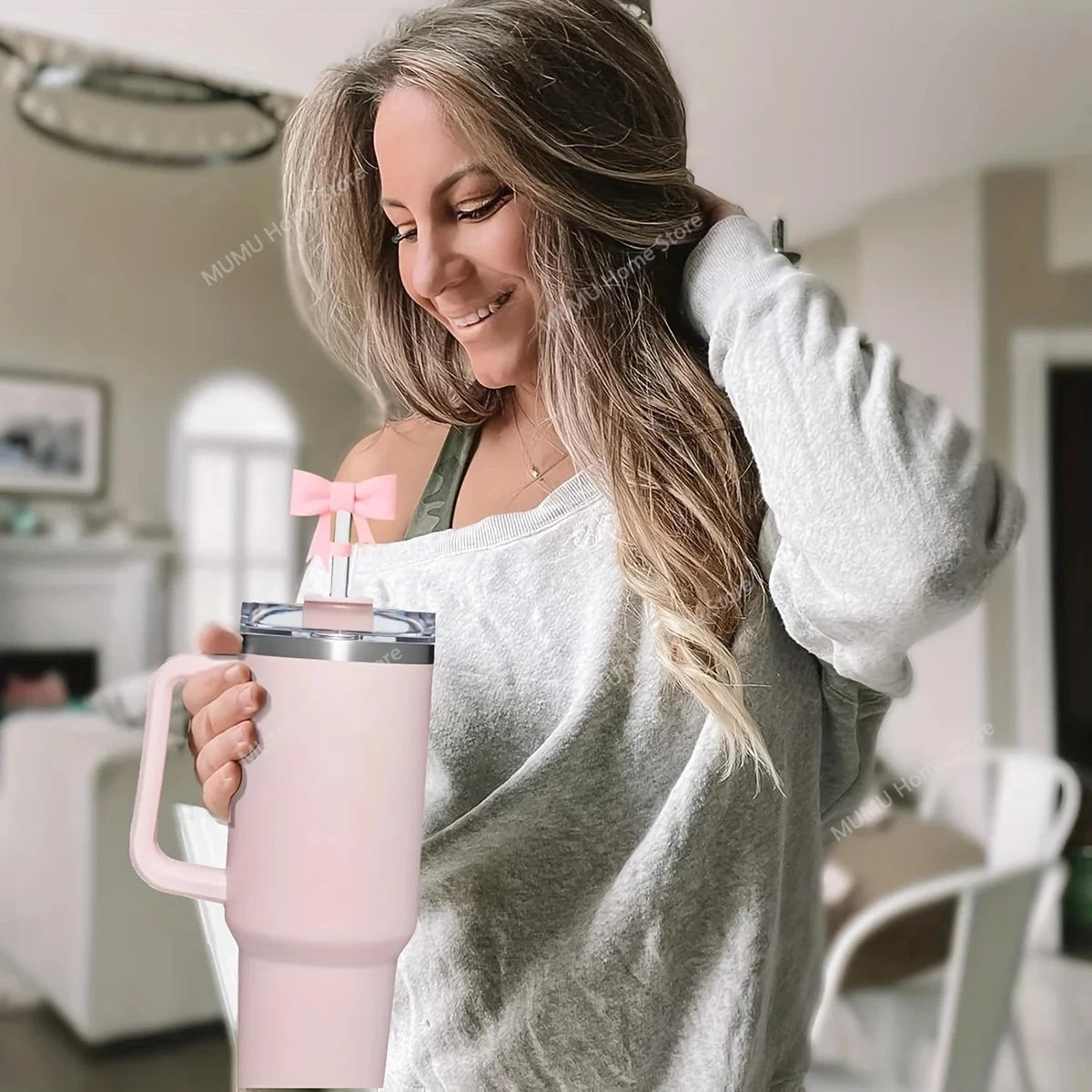 9pcs Accessories Set for Stanley Cup 30oz/40oz Spill Proof Stopper Flowers Straw Cover Silicone Boot Charm Butterfly Chain Good Vibrations Adult Super Store