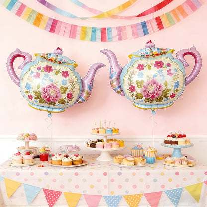 1 Tea Party Teapot Balloon, Party Balloons, Party Decorations, Photo Booth Props, Suitable for Afternoon Tea Themed Events, Birthday Good Vibrations