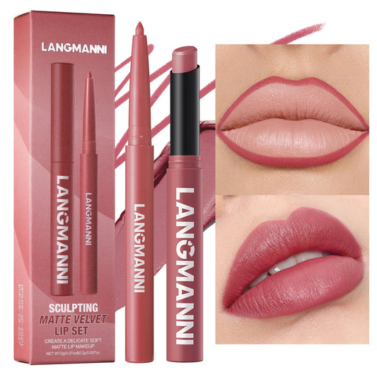 Integrated waterproof lipliner+lipstick lipstick lipstick set,no smudge,no fade,no cup,durable,easy to create a perfect makeup! Good Vibrations