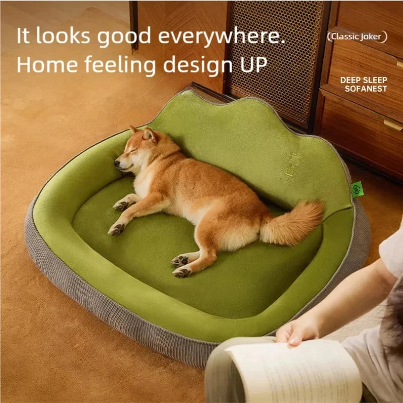 New dog bed with increased height and thickness, leaning against the mountain bed and pillow for neck protection, pet bed for sl Good Vibrations