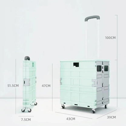 Lightweight Brushed Trolley Luggage Trolley Express Folding Shopping Cart for Climbing Stairs Home Hand Pull Good Vibrations