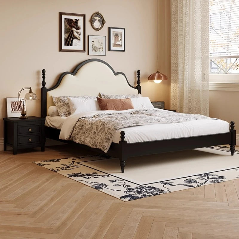 Double Headboard Beds Modern Unique French Lounge Beds Bedroom Sleeping Lounge Muebles Para Dormitorio House Accessories Good Vibrations