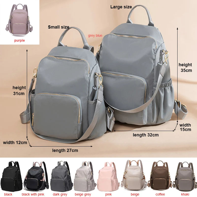 Women Backpack Fashion All-match Oxford Cloth Lady Business Travel Leisure Canvas Bag Girl Large-capacity Anti-theft Schoolbag Good Vibrations