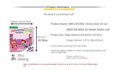 10/20 Volumes of New Sticker Book Focus Potential Development Stickers Children Enlightenment Baby Early Education Book Good Vibrations