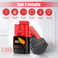 Milwaukee M12 Battery 12.0Ah 12V Rechargeable Battery For Milwaukee M12 Tool 48-11-2402 48-11-2411 48-11-2401MIL-12A-LI Good Vibrations