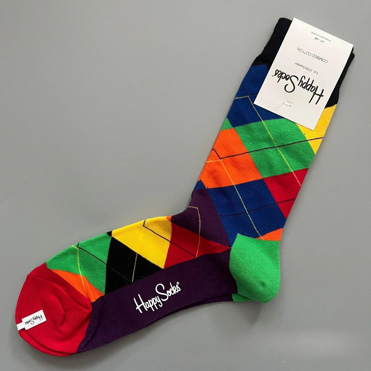 Cotton Happy Socks Men's Classic Crew Sock Shoe Size 10 - 13 Soft Good Vibrations