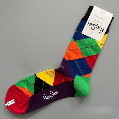 Cotton Happy Socks Men's Classic Crew Sock Shoe Size 10 - 13 Soft Good Vibrations
