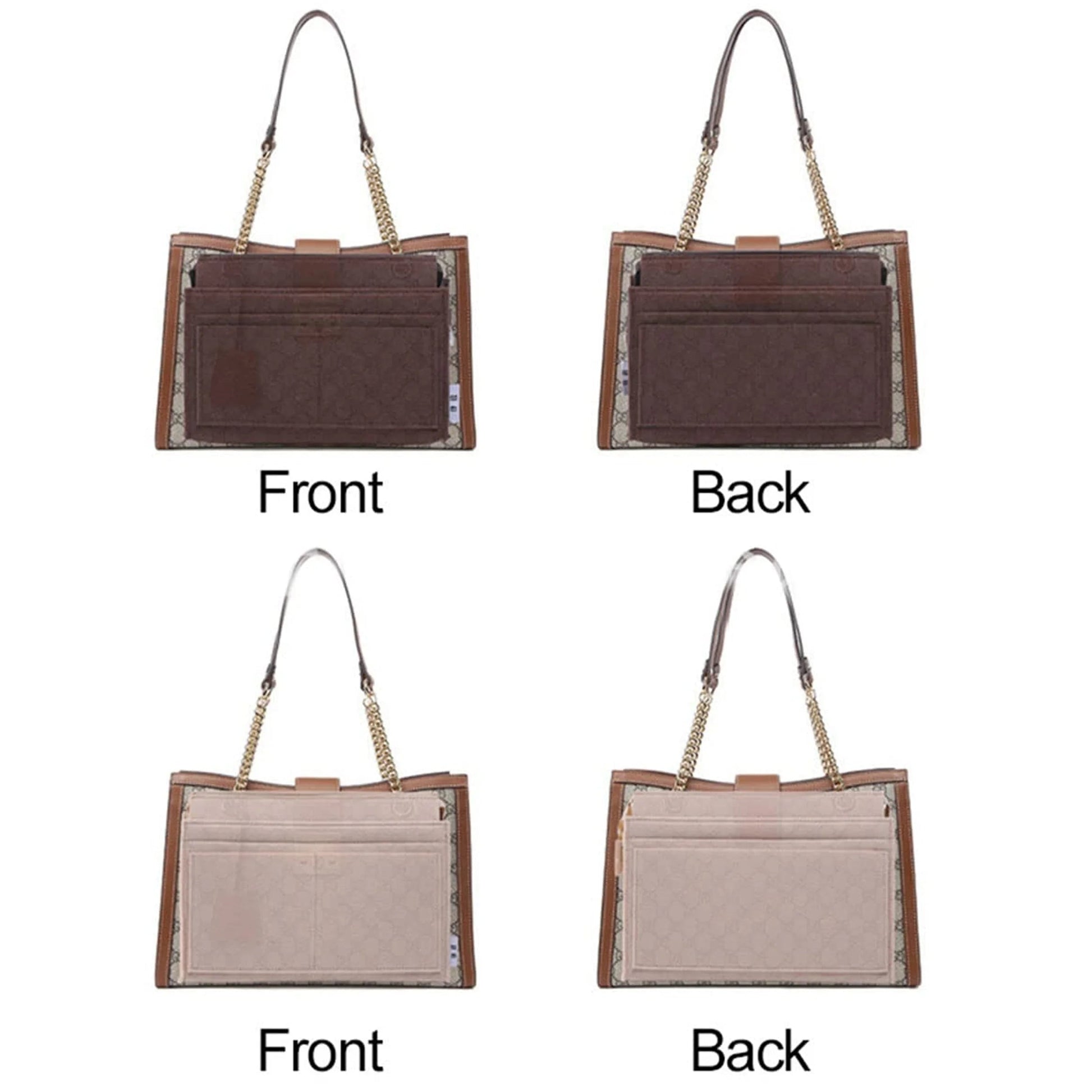 Purse Organizer Insert, Multi-Pocket Felt Bag Organizer For Handbag Tote Bag Purse Organizer Good Vibrations