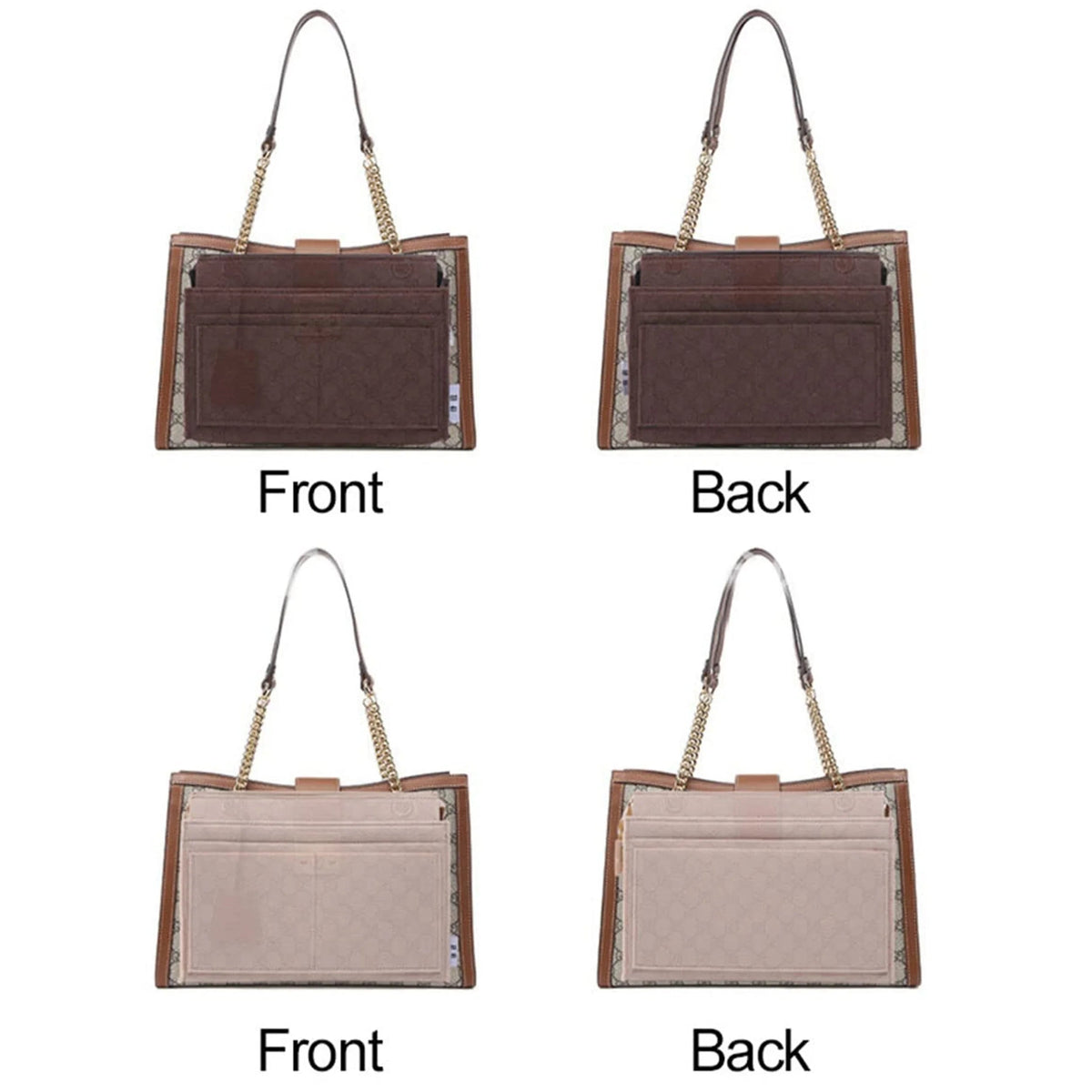 Purse Organizer Insert, Multi-Pocket Felt Bag Organizer For Handbag Tote Bag Purse Organizer Good Vibrations
