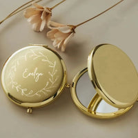 1PCS Free Personalized Custom Mirror Bridesmaid Mini Pocket Makeup Mirrors Dual Sides Cosmetic Bridesmaid Proposal Birth Gift Good Vibrations