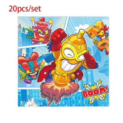 Superzings Birthday Party Decoration Balloon Banner Cake Topper SuperthingsTableware Birthday Party Supplies Baby Shower Good Vibrations